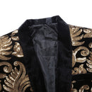 Robe 2 pièces noire à paillettes et fleurs pour garçon