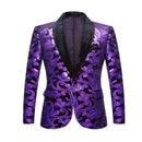 Boy's 2-Piece Purple  Sparkle Floral Sequin Dress