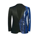 Robe 2 pièces bleu marine à sequins et ondulations d'eau pour garçon