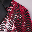 Robe 2 pièces noire à paillettes rouges et ondulations d'eau pour garçon