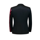 Robe 2 pièces noire à paillettes rouges et ondulations d'eau pour garçon