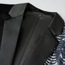 Robe noire 2 pièces à paillettes argentées et ondulations d'eau pour garçon