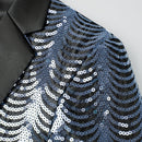 Robe noire 2 pièces à paillettes argentées et ondulations d'eau pour garçon