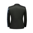 Robe noire 2 pièces à paillettes argentées et ondulations d'eau pour garçon