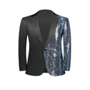 Robe noire 2 pièces à paillettes argentées et ondulations d'eau pour garçon