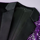 Robe noire 2 pièces à sequins violets et ondulations d'eau pour garçon