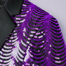 Robe noire 2 pièces à sequins violets et ondulations d'eau pour garçon