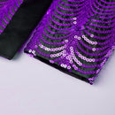 Robe noire 2 pièces à sequins violets et ondulations d'eau pour garçon