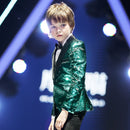 Costume marin 3 pièces vert à paillettes pour garçon