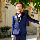 Ensemble 3 pièces à paillettes bleu marine pour garçon