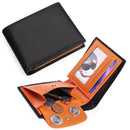 Men’s Genuine Leather Trifold Wallet with RFID Blocking & Coin Pocket