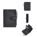 GOUNNU Men’s Leather Tri-Fold RFID Black Wallet