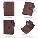 GOUNNU Men’s Leather Tri-Fold RFID Brown Wallet