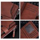 GOUNNU Men’s Leather Tri-Fold RFID Coffee Wallet