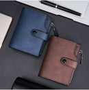 GOUNNU Men’s Leather Tri-Fold RFID Navy Wallet