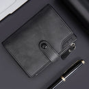 GOUNNU Men’s Leather Tri-Fold RFID Black Wallet