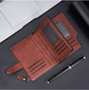 GOUNNU Men’s Leather Tri-Fold RFID Coffee Wallet