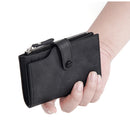 GOUNNU Men’s Leather Tri-Fold RFID Black Wallet