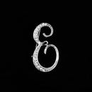 26 Letter Rhinestone Initial Brooch Pin Silver
