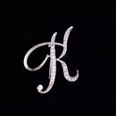 26 Letter Rhinestone Initial Brooch Pin Silver