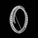 26 Letter Rhinestone Initial Brooch Pin Silver