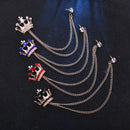 Crown Chain Brooch for Men – Stylish Lapel Pin with 20 Color Options