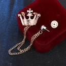 Crown Chain Brooch for Men – Stylish Lapel Pin with 20 Color Options
