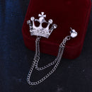 Crown Chain Brooch for Men – Stylish Lapel Pin with 20 Color Options