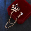 Crown Chain Brooch for Men – Stylish Lapel Pin with 20 Color Options