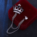 Crown Chain Brooch for Men – Stylish Lapel Pin with 20 Color Options