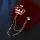 Crown Chain Brooch for Men – Stylish Lapel Pin with 20 Color Options