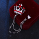 Crown Chain Brooch for Men – Stylish Lapel Pin with 20 Color Options