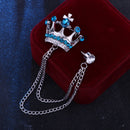 Crown Chain Brooch for Men – Stylish Lapel Pin with 20 Color Options