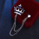 Crown Chain Brooch for Men – Stylish Lapel Pin with 20 Color Options