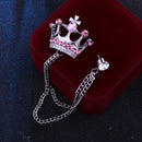Crown Chain Brooch for Men – Stylish Lapel Pin with 20 Color Options