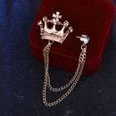 Crown Chain Brooch for Men – Stylish Lapel Pin with 20 Color Options