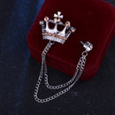 Crown Chain Brooch for Men – Stylish Lapel Pin with 20 Color Options