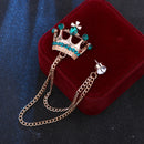 Crown Chain Brooch for Men – Stylish Lapel Pin with 20 Color Options