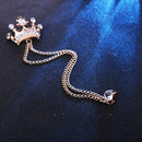 Crown Chain Brooch for Men – Stylish Lapel Pin with 20 Color Options