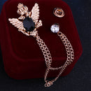 Rhinestone Crown Brooch with Double-headed Eagle Design in 14 Color