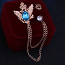 Rhinestone Crown Brooch with Double-headed Eagle Design in 14 Color