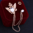 Rhinestone Crown Brooch with Double-headed Eagle Design in 14 Color