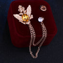 Rhinestone Crown Brooch with Double-headed Eagle Design in 14 Color