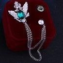 Rhinestone Crown Brooch with Double-headed Eagle Design in 14 Color