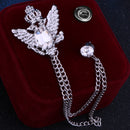 Rhinestone Crown Brooch with Double-headed Eagle Design in 14 Color