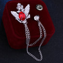 Rhinestone Crown Brooch with Double-headed Eagle Design in 14 Color