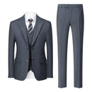 Men's 3-Piece Side Slit Dark Blue Suit