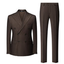 shadow stripe dark brown suit