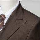 shadow stripe dark brown suit