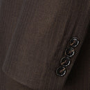 shadow stripe dark brown suit